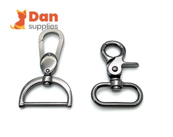 1.25 inch 32mm Gunmetal Bag Hook  Swivel snap Hook, Carabiner ,Clasp for Bag Strap and lanyard