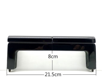 8 1/2 inch 21.5cm rectangle screw in  Acrylic resin bag purse frame Black