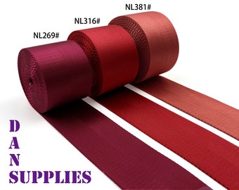 5 yards of 2 inch 50mm Red heavy weight Nylon webbing ribbon for belt bag purse strap key fob sold by the yard