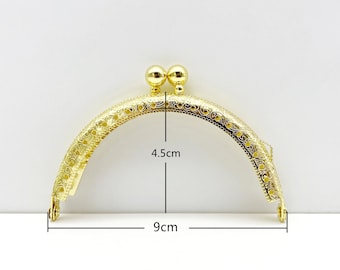 3 1/2 Zoll 9 cm halbrunder Münzbeutel Rahmen Gold