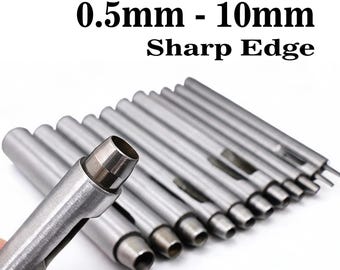 Sharp! Round Hollow Punch Tool, 0.5–10mm, for Leather Bags, Belts and Wallets