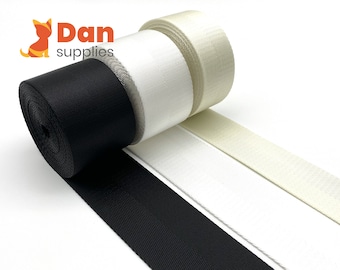 Zwart-wit zwaargewicht nylonweefsel - 2 inch, 5 yards