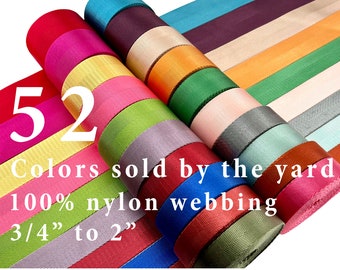 Heavy duty Nylon webbing by the yard  3/4 inch / 1 inch / 1.25 inch / 1.5 inch / 2 inch