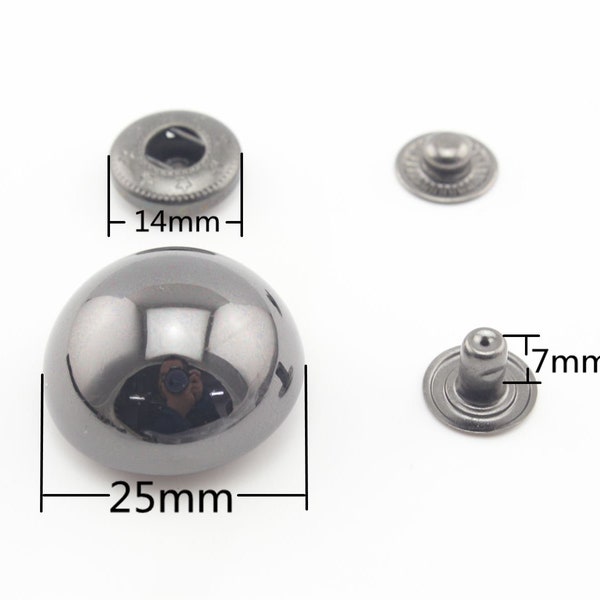 12.5mm 15mm 17mm 20mm  25mm Dome  snap fastener Dome capped snap fastener studs Gunmetal