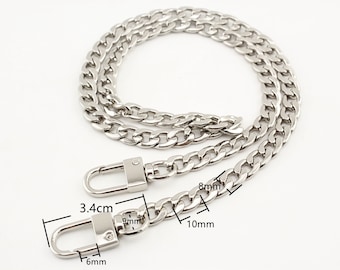 60cm (8mmx10mm) purse chain for bag wallet purse handbags clutch Chain strap with clip replacement hardware Nickel