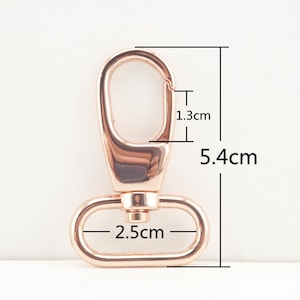 6pcs of 1 inch 25mm Oval  Push Gate Snap swivel Hooks for handbag purse strap handles chains ROSE goldbag clasp replacement