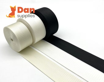 5 yards van 1,5 inch 38 mm zwart-wit zwaargewicht nylon lint op maat gesneden voor sleutelhanger riemtasriem