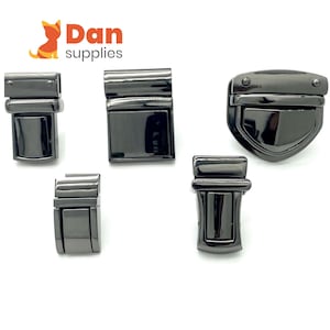 Gunmetal Bag purse Press Tongue thumb Lock