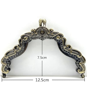 5 inch 12.5 cm Vintage fancy Zinc alloy Emboss  screw on coin bag purse pouch frame hardware supply Anti bronze