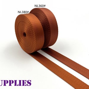 5 yards of 1 inch 25mm Orange heavy weight Nylon webbing ribbon for belt bag purse strap key fob sold by the yard