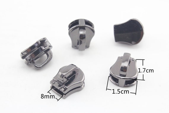 15pcs of Size 8 8mm Zinc Alloy Zipper Slider Replacement Repair Anti Bronze  Gunmetal 