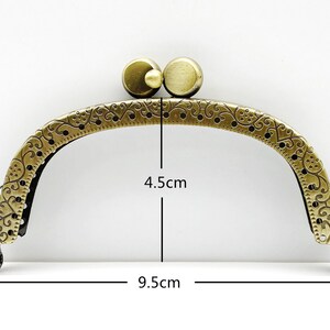 3 3/4 inch 9,5 cm boog naaien op muntzak tas zakje frame Anti brons