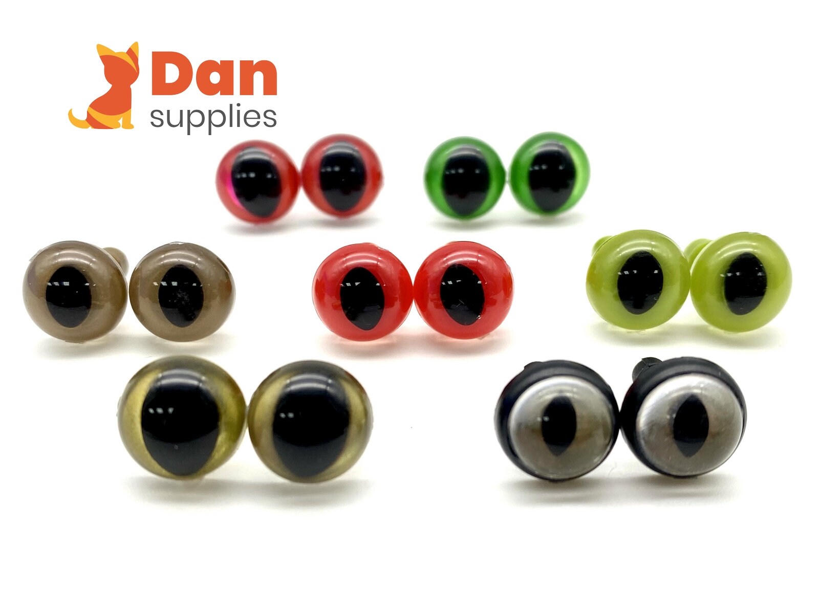 Occhi di sicurezza per animali all'uncinetto, 18 pezzi da 12 mm, 16 mm, 18 mm