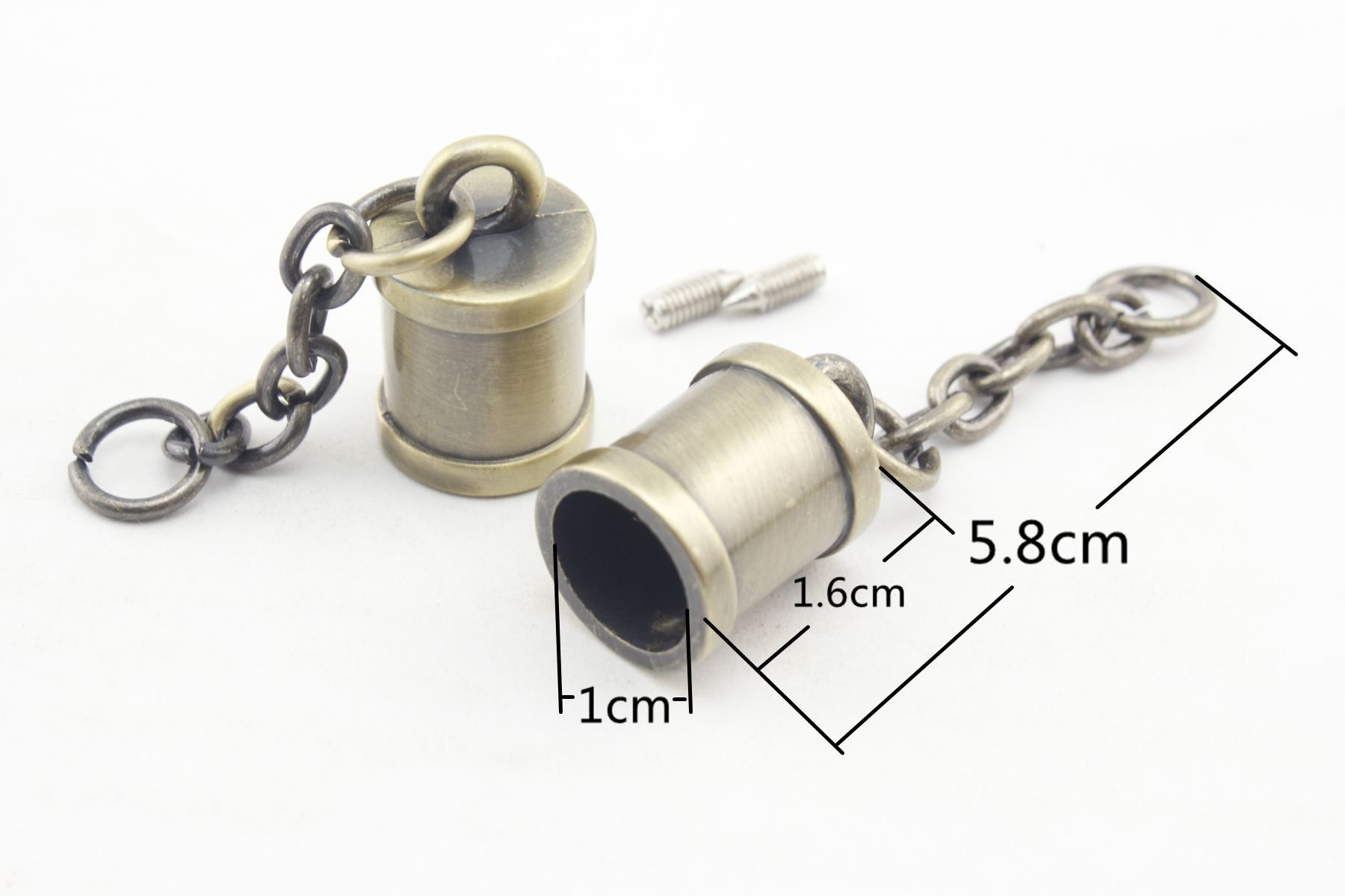 8pcs of 10mm Heavy Duty TASSEL Keychain Rope Cord End Caps Stop With ...