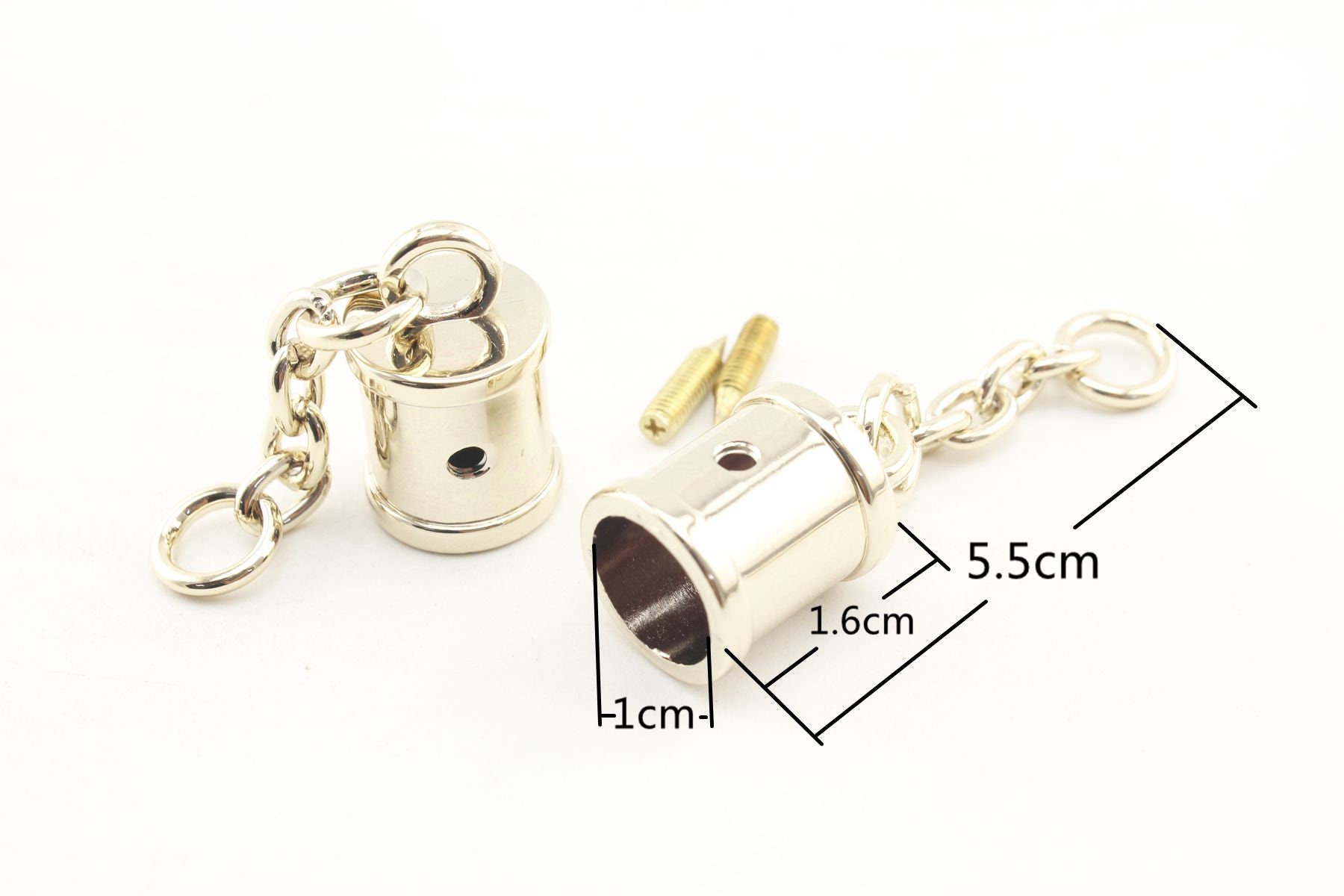 8pcs of 10mm Heavy Duty TASSEL Keychain Rope Cord End Caps Stop With ...