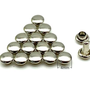 50 Sätze von 4mm flache Doppelkappe massive Messing Nieten für Leder Puppe Geldbörse Tasche Schuhe Kleidung Anti Bronze Gold Nickel Gunmetal