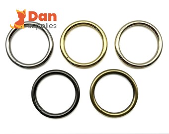 1.5 inch O Rings: Nickel, Bronze, Gunmetal, Gold Bag Connectors (10pcs)