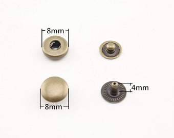 40 sets van 8mm massief messing snap fastener wasbare pers studs Gunmetal Nickel Anti brons