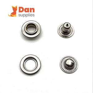 30 juegos de cierres a presión de anilla abierta de latón macizo de 13 mm, latón antilatón, bronce de cañón