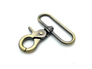 10 Ganci A Scatto Girevoli In Metallo Per Portachiavi, Borse E Craft, Fini 1,5'' (38 Mm), Colore Nero Metallizzato