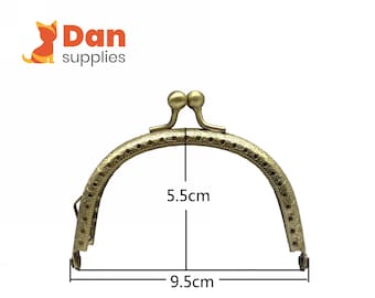 3 3/4 Zoll 9,5 cm halbrund aufgenäht Münzbeutel Geldbörse Rahmen Hardware Versorgung Anti Bronze