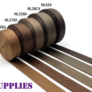 5 yards of 3/4 inch 19mm Brown coffee heavy weight Nylon webbing ribbon for belt bag purse strap key fob sold by the yard