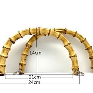 Coppia di 8 1/4 di pollice 21,5 cm a forma di U manici per borsa in bambù naturale immagine 1