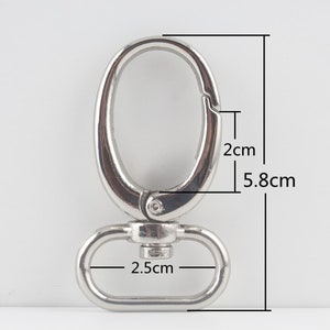 6pcs of 1 inch 25mm  Oval Wide Push Gate Snap swivel Hooks for handbag purse strap handles Nickel Anti Bronzebag clasp replacement