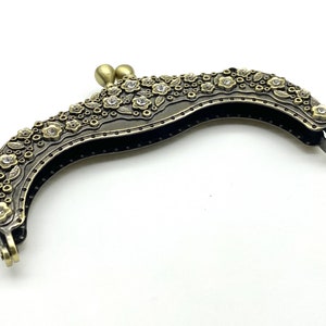 5 inch 12.5 cm Vintage fancy Zinc alloy Emboss sew on coin bag purse pouch frame hardware supply Anti bronze image 4