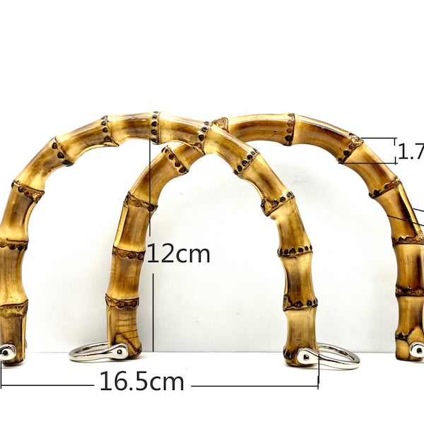 Paar 6 Zoll, 6 1/2 Zoll U-Form Bambus Tasche Geldbörse Griffe Natural