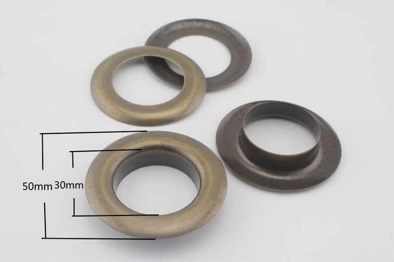 14 sets of 30mm inner size large eyelets grommets for bag purse curtain Anti bronze Anti brass Nickel Anti brass 00M45