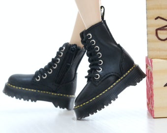 In stock 1/6 Scale Leather Doll Boots Blythe Shoes Blythe Doll Martin Boots Handmade Doll Boots Momoko Barbie boots