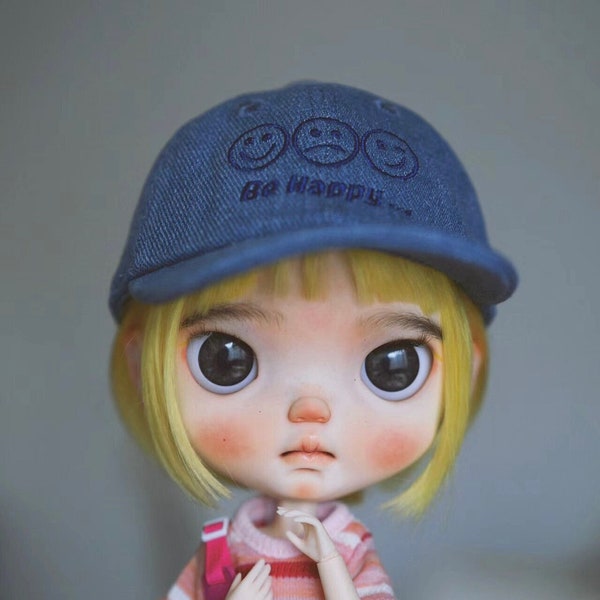 In stock cap for doll blythe qbaby little fish diandian-big head DianDian Blythe outfit shirt cap blythe hat for blythe doll