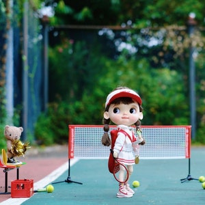 In stock miniature tennis net for doll blythe momoko BJD Jacoosun Rou 1/6 bjd 12&#39;&#39; action figure