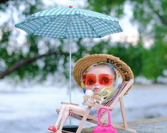 In stock miniature outdoor Umbrella for doll mini patio Umbrella beach Umbrella for doll BJD blythe Umbrella momoko barbie outdoor Umbrella