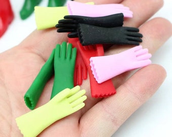 In stock Dollhouse Miniature Rubber Gloves ( 3.6*1.3cm approx )  blythe mini Rubber Gloves