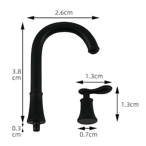 1/6 skala dockhus tulpan handfat: Blythe, Momoko badrumsinredning Black faucet only
