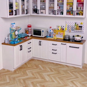 1/6 skala küchenschrank set mini küche set schrank kombination für blythe momoko bjd Qbaby Diandian 12 ''Aktionsfiguren Jacoosun