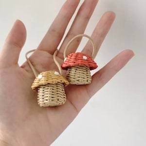 Vorbestellung handgemachte Miniatur Tasche für blythe 1/6 bjd mini gewebte Tasche handgemacht gewebter Pilzkorb für Qbaby, Diandian