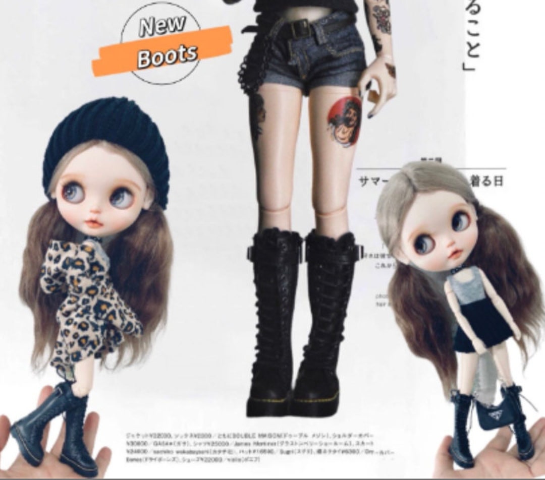 In Stock Hand-made 1/6 Scale Leather Doll Boots Blythe Shoes