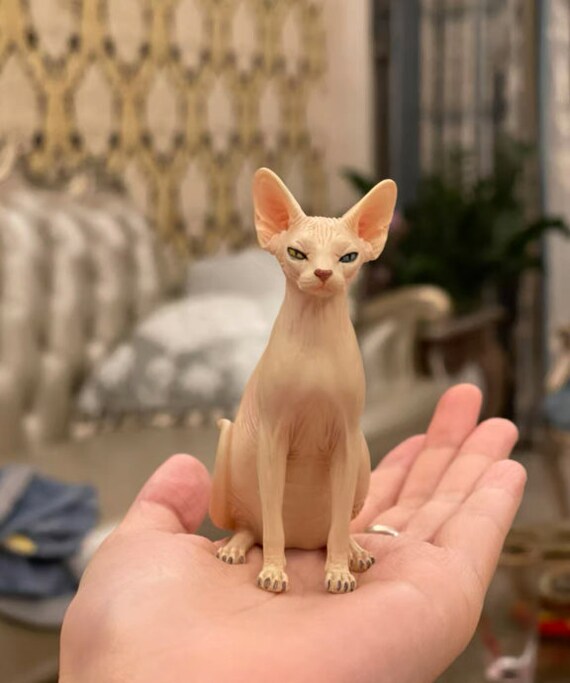 En Stock 1 6 Chat Miniature Miniature Sphynx Mini Sphynx Chat Etsy France