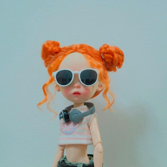BJDドール用サングラス：ミニチュアプラスチックフレームメガネ（1