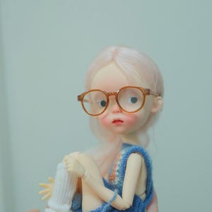 In stock 1/6 bjd JacooSun Rou glasses plastic frame Doll Miniature Cute Glasses Landoudou glasses doll 1/4 bjd doll glasses
