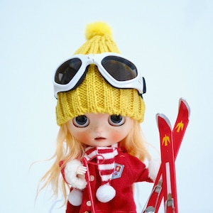 In stock blythe doll snow goggles snow hat qbaby doll snow goggles  Qbaby doll hat blythe hat