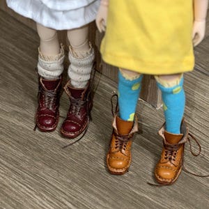 In stock hand-made 1/6 Scale Leather Doll Boots Blythe Shoes Blythe Doll Martin Boots Handmade Doll Boots Momoko bjd boots