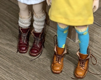 Handmade Leather Doll Boots shoes : 1/6 Scale Blythe, Momoko, OB22, OB24
