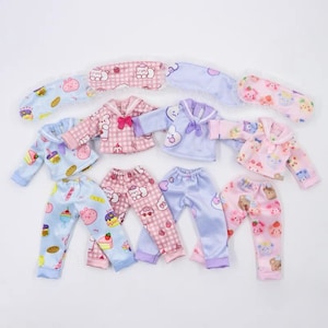 Doll Pajamas Set: Blythe, Qbaby, Licca, Azone S Doll Nightdress