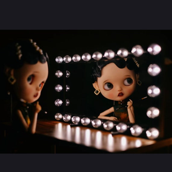 Jacoosun Rou 12'' action figure doll LED Makeup Mirror for 1/6 Blythe BJD Dollhouse