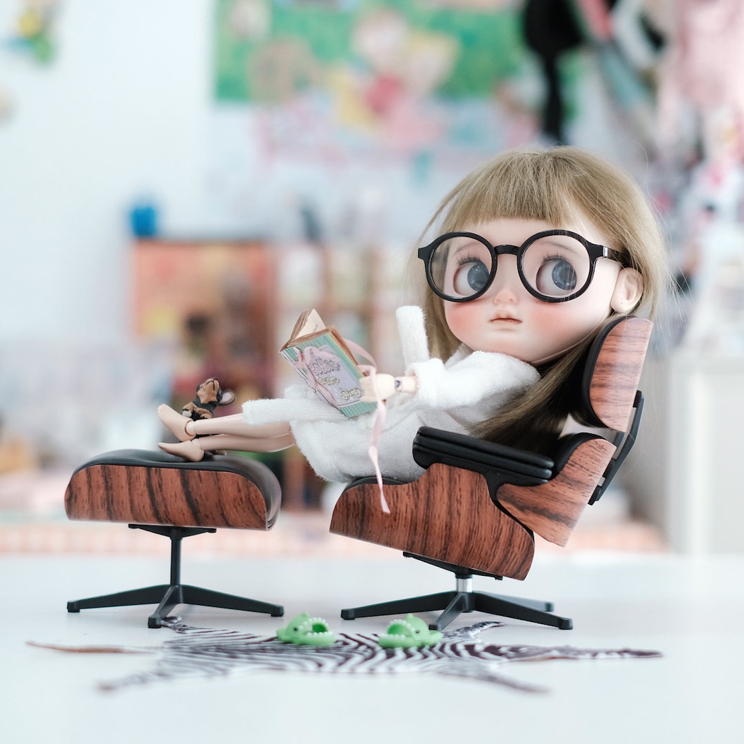 Inzopo Vintage Mini Ghost Stühle – 2 Stück, 1:6 Maßstab, Für Puppenhaus, Blythe, 30,5 Cm Puppen
