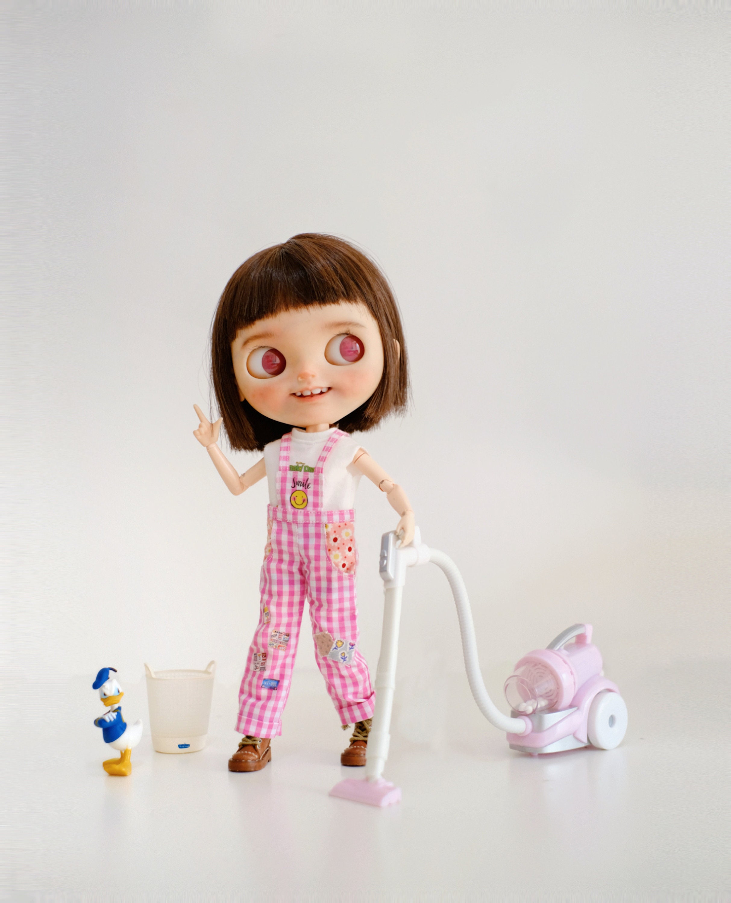 ブライスドール用オーバーオール：パッチワークデニムパンツ（1/6